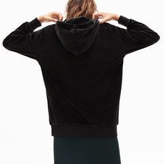 Women's LIVE Golden Signature Hooded Velvet Sweatshirt / Lacoste