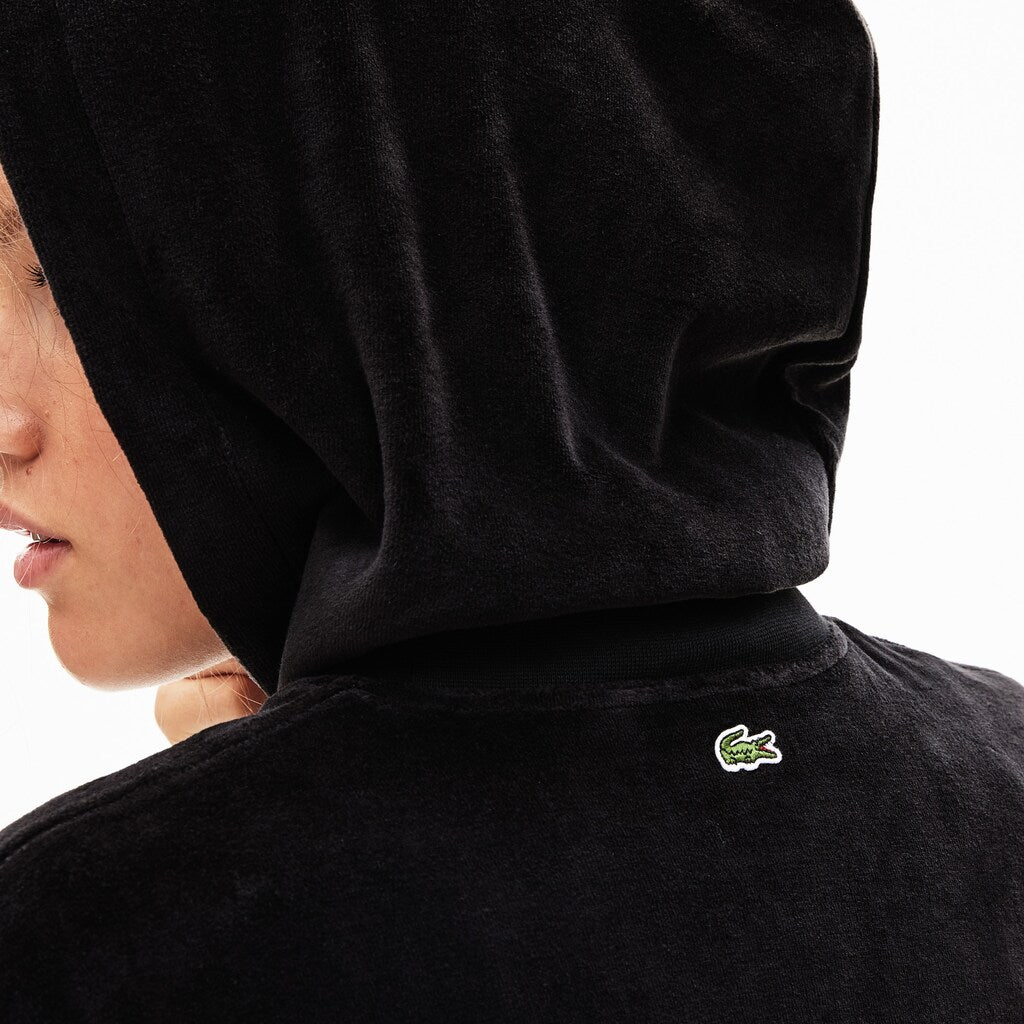 Women's LIVE Golden Signature Hooded Velvet Sweatshirt / Lacoste