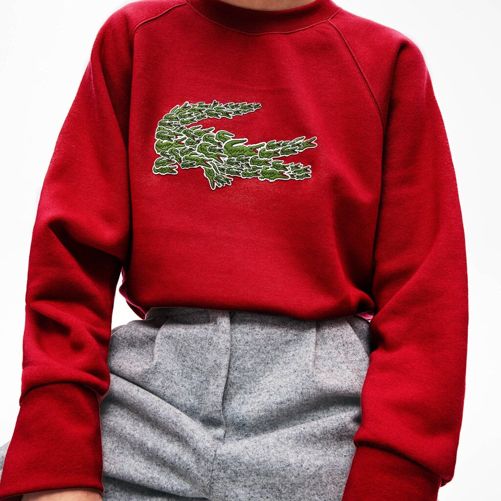 Women's Crewneck Multi Croc Logo Fleece Sweatshirt / Lacoste