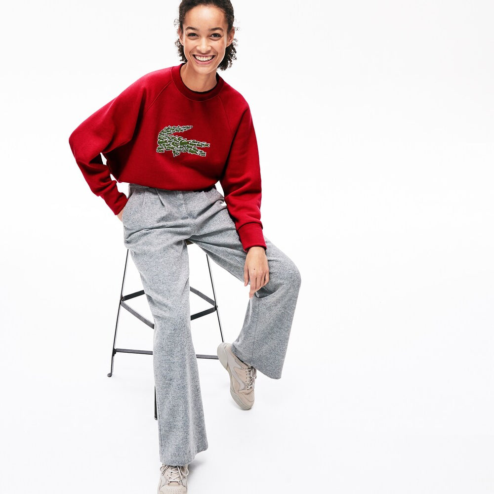 Women's Crewneck Multi Croc Logo Fleece Sweatshirt / Lacoste