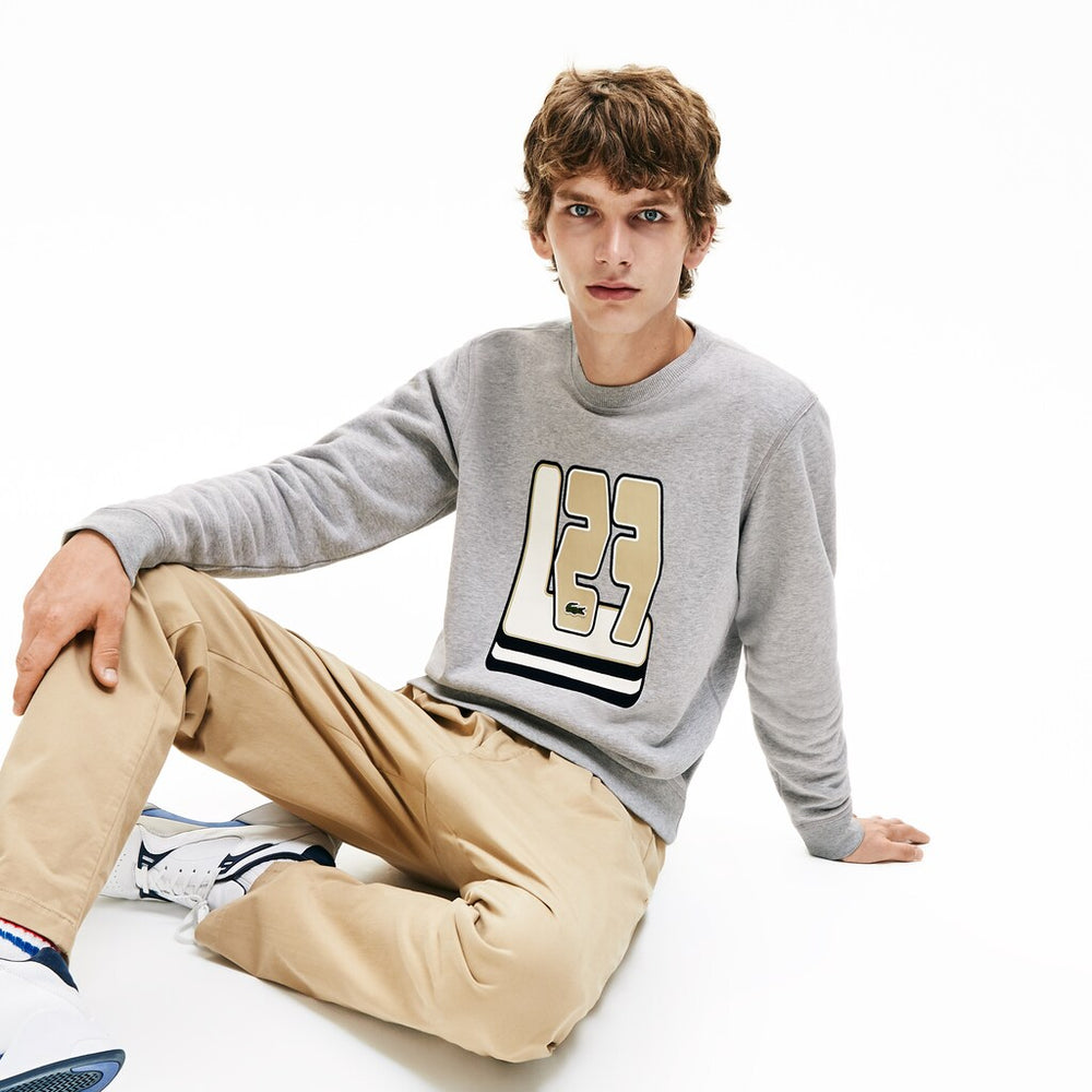 Men's Crewneck L27-Print Cotton Blend Sweatshirt / Lacoste