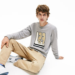 Men's Crewneck L27-Print Cotton Blend Sweatshirt / Lacoste