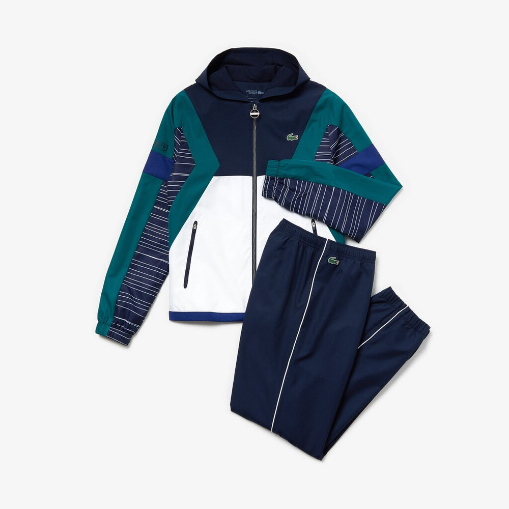 Men's SPORT Hooded Color-Block Tennis Track Suit / Lacoste