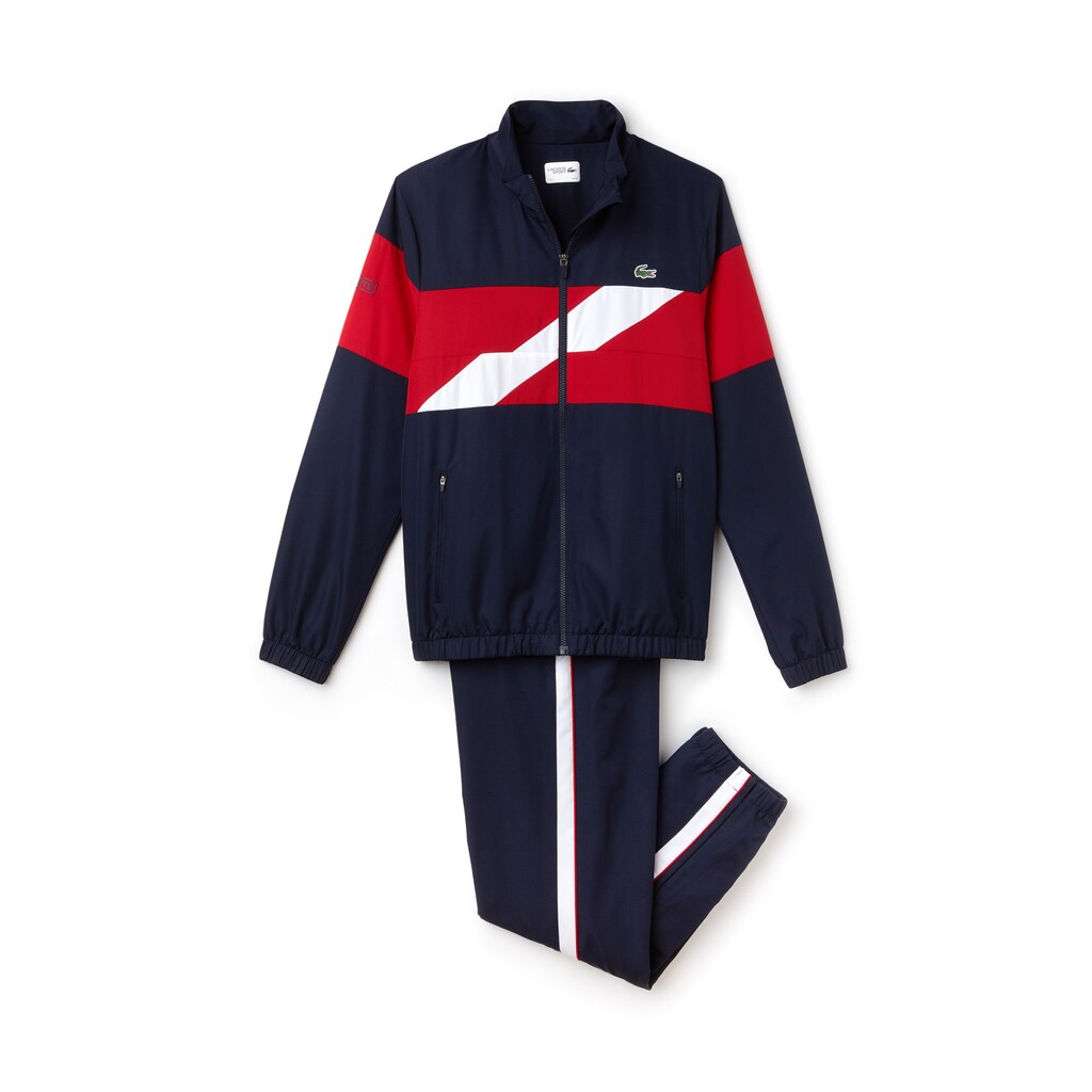 Men's SPORT Colored Bands Taffeta Tennis Tracksuit / Lacoste