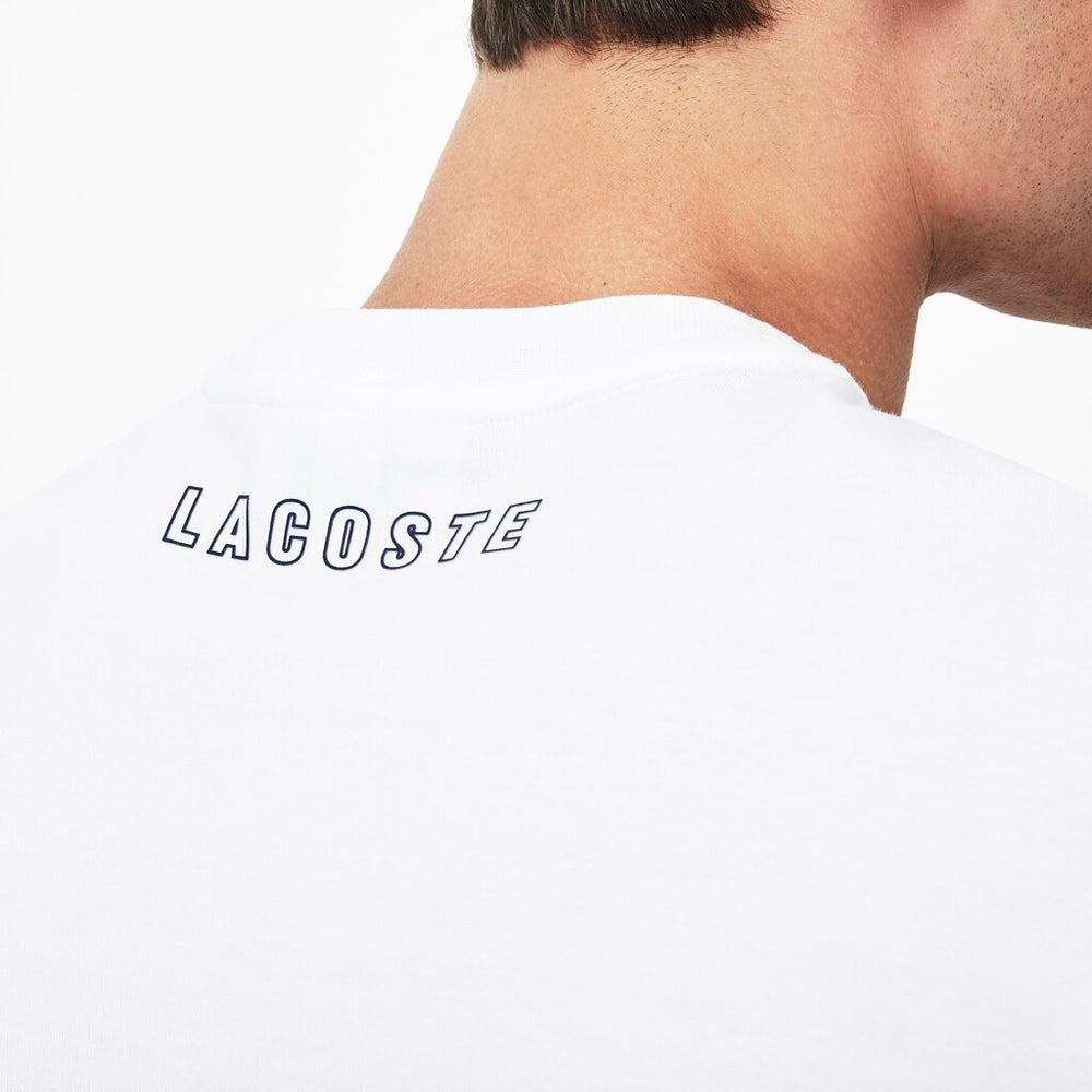 Men's Crew Neck Rubber Lettering Soft Jersey T-shirt / Lacoste