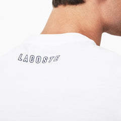 Men's Crew Neck Rubber Lettering Soft Jersey T-shirt / Lacoste