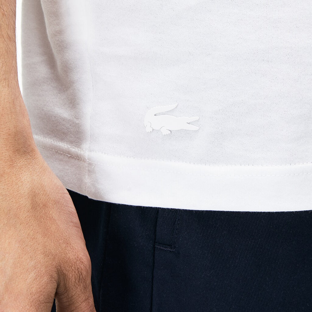Men's Crew Neck Rubber Lettering Soft Jersey T-shirt / Lacoste