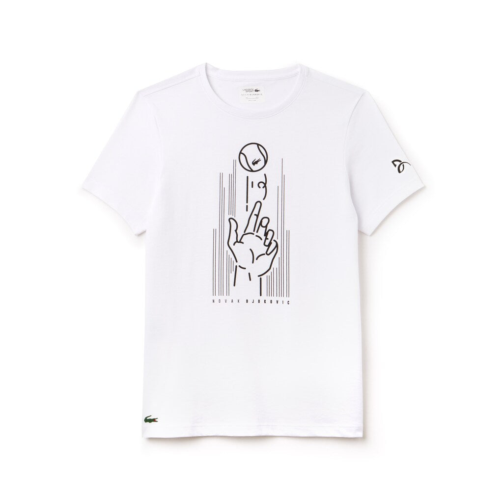 Men's SPORT Novak Djokovic Crew Neck Print Technical T-Shirt / Lacoste