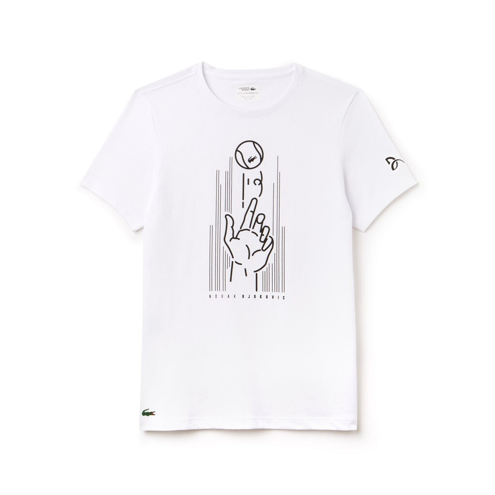 Men's SPORT Novak Djokovic Crew Neck Print Technical T-Shirt / Lacoste