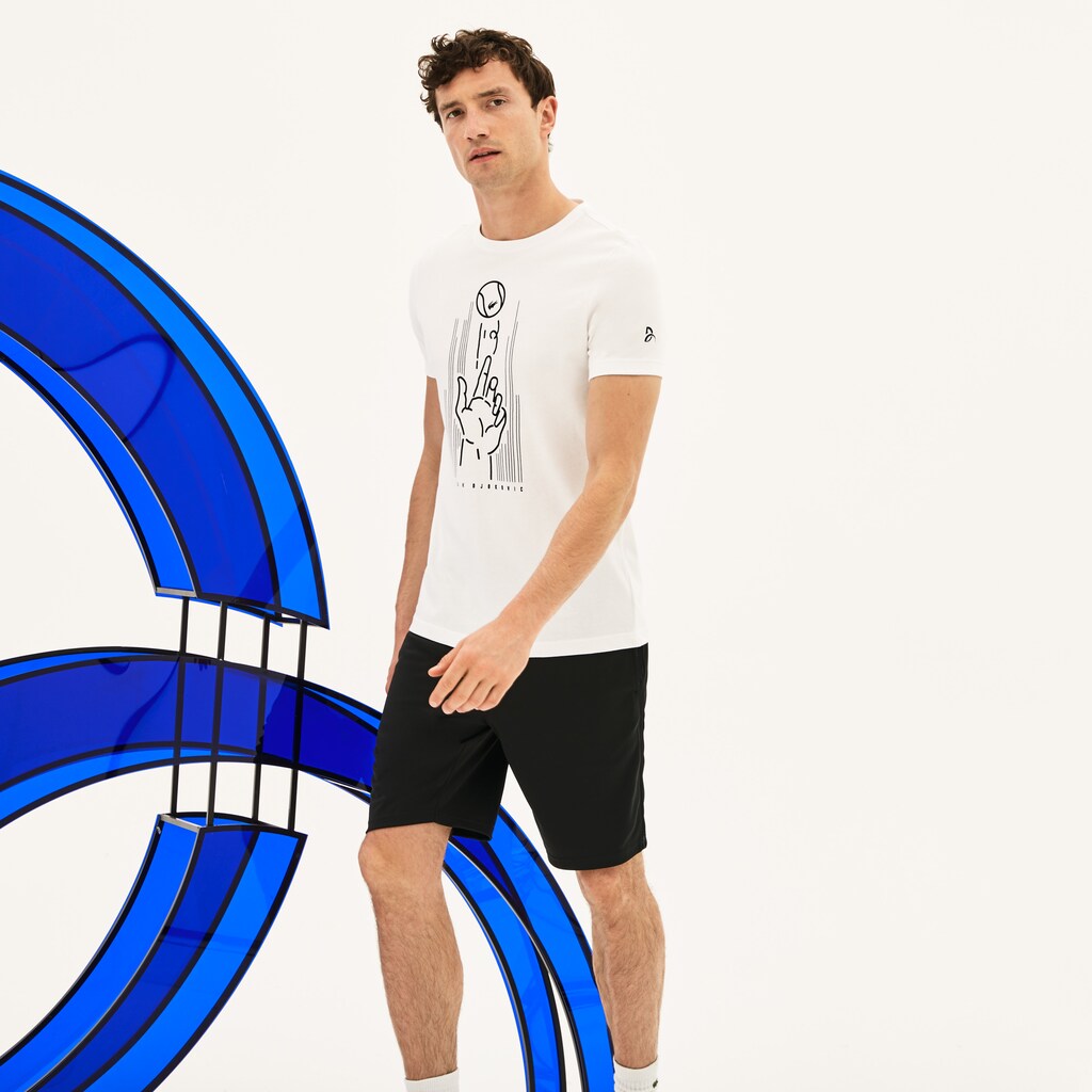 Men's SPORT Novak Djokovic Crew Neck Print Technical T-Shirt / Lacoste