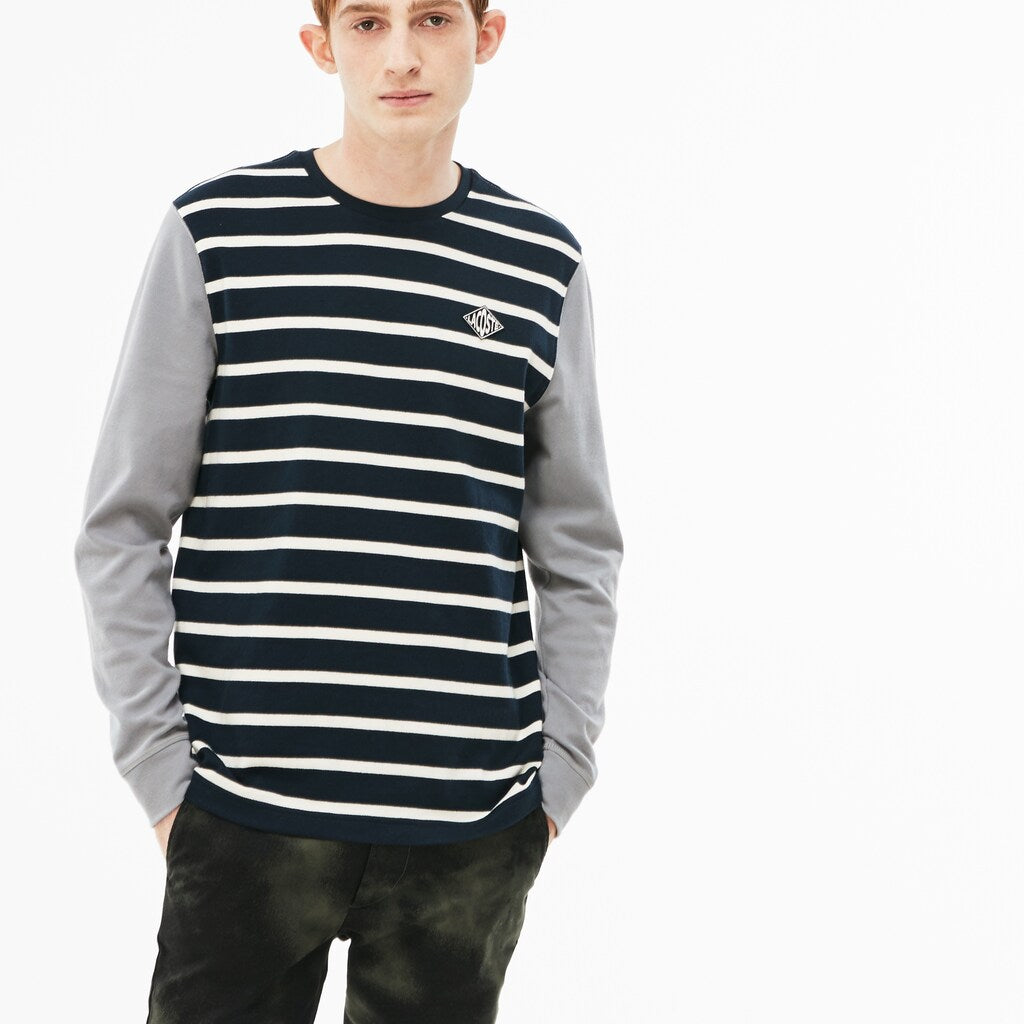 Men's LIVE Striped Cotton Jersey T-shirt / Lacoste