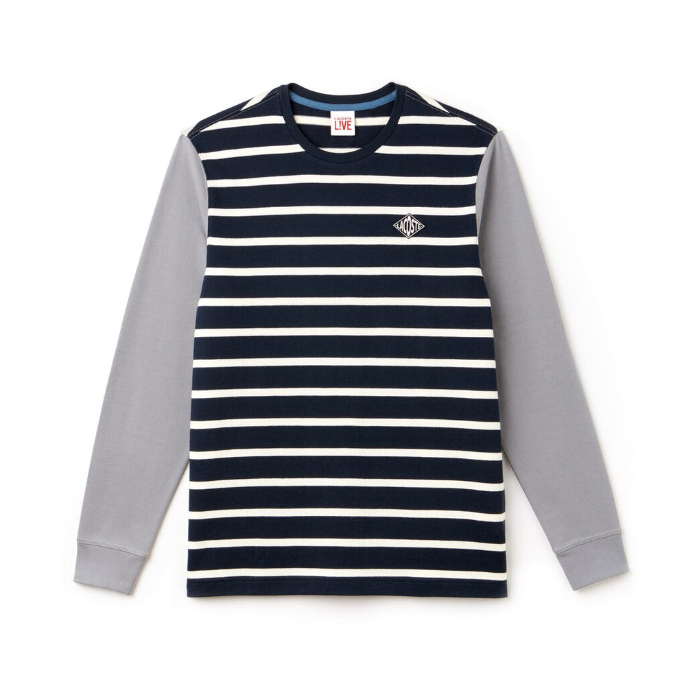 Men's LIVE Striped Cotton Jersey T-shirt / Lacoste