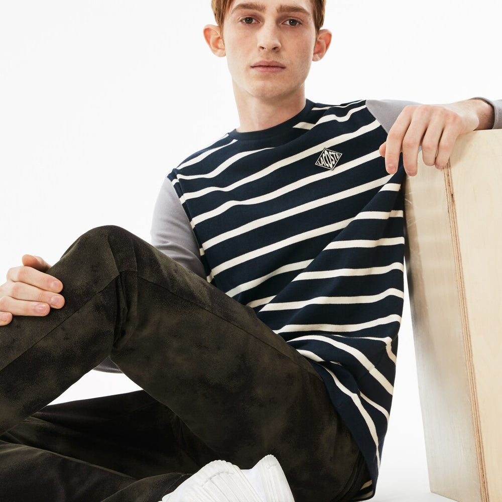 Men's LIVE Striped Cotton Jersey T-shirt / Lacoste