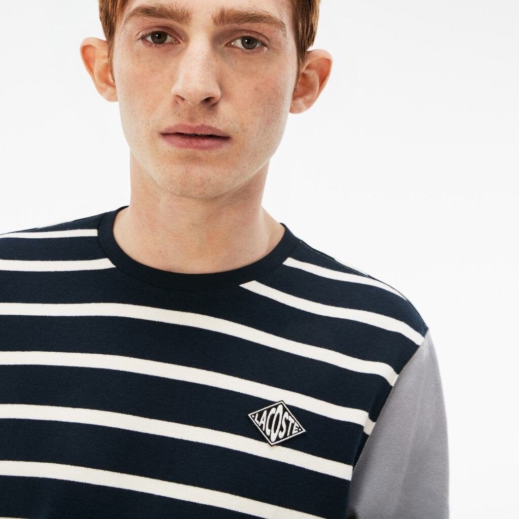 Men's LIVE Striped Cotton Jersey T-shirt / Lacoste