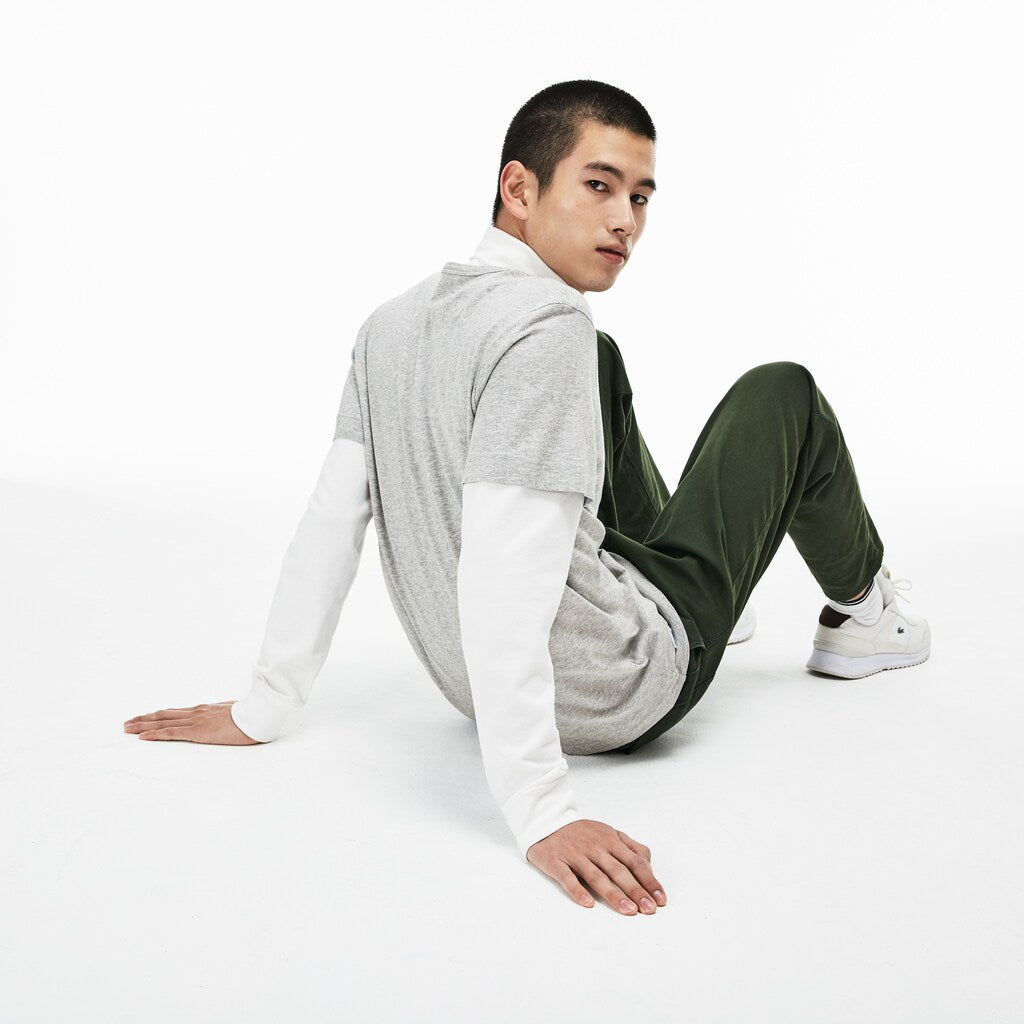 Men's Crew Neck Oversized Badge Cotton Jersey T-Shirt / Lacoste