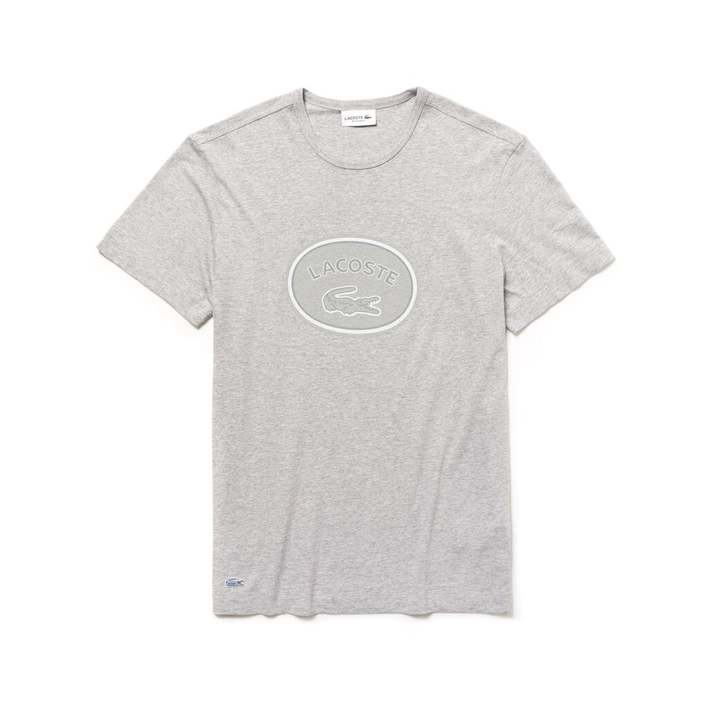 Men's Crew Neck Oversized Badge Cotton Jersey T-Shirt / Lacoste
