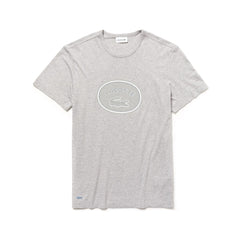 Men's Crew Neck Oversized Badge Cotton Jersey T-Shirt / Lacoste