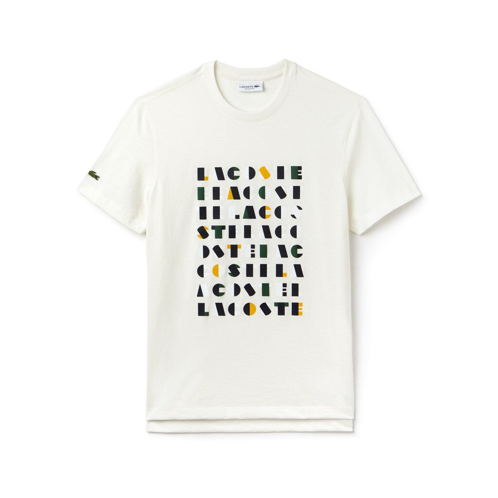 Men's Crew Neck 3D Lettering Cotton Jersey T-shirt / Lacoste