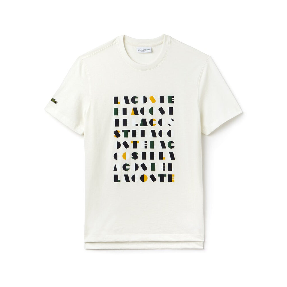Men's Crew Neck 3D Lettering Cotton Jersey T-shirt / Lacoste