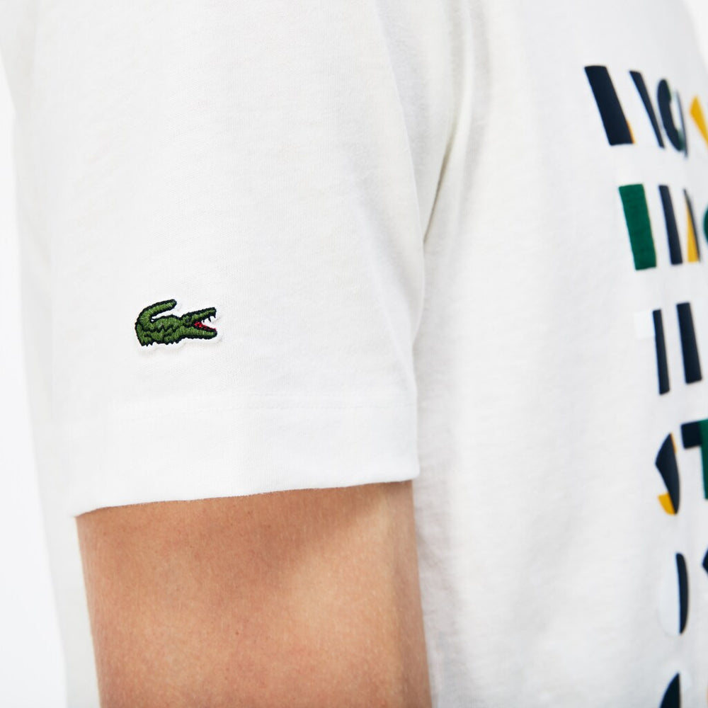 Men's Crew Neck 3D Lettering Cotton Jersey T-shirt / Lacoste
