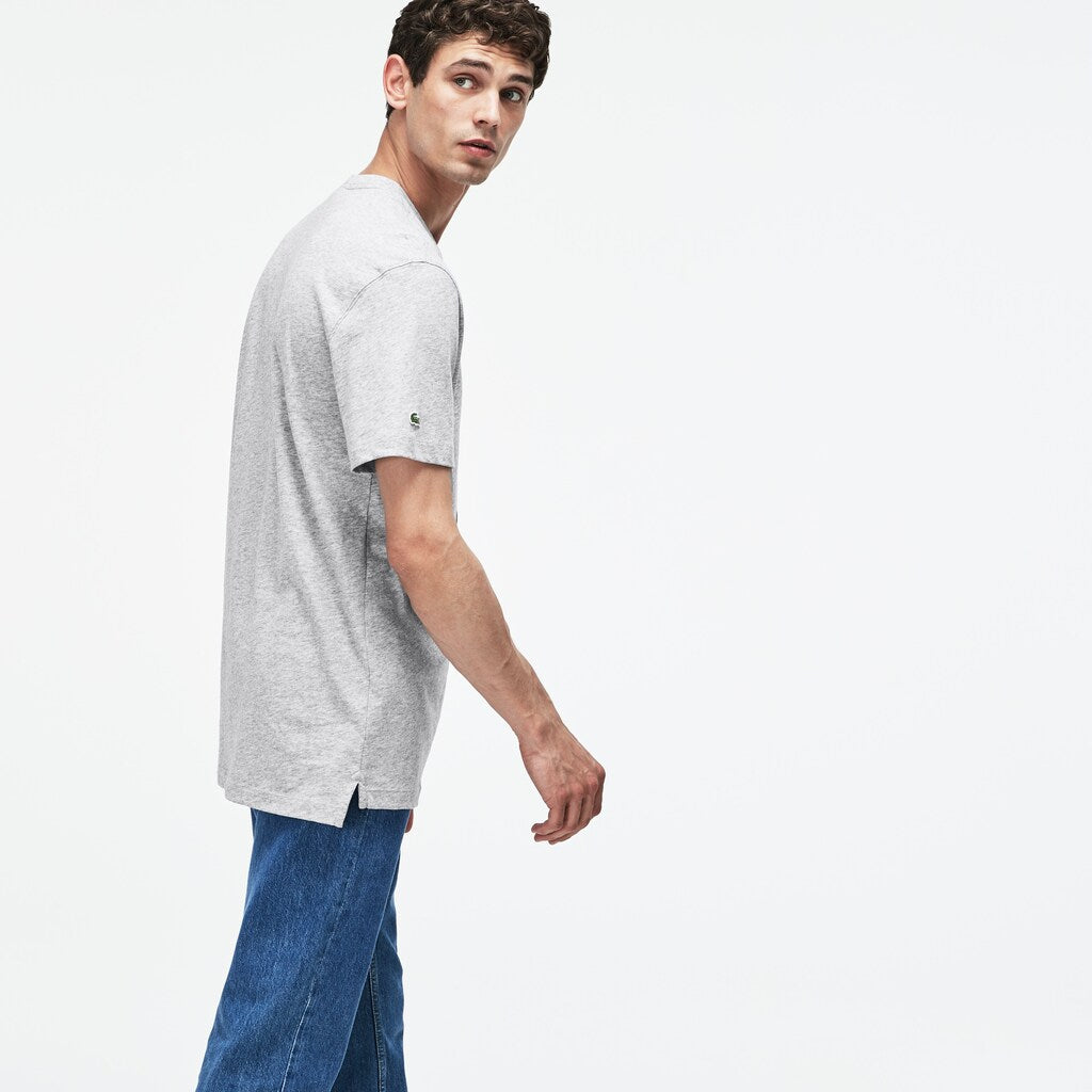 Men's Crew Neck 3D Lettering Cotton Jersey T-shirt / Lacoste