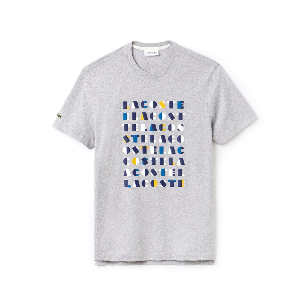 Men's Crew Neck 3D Lettering Cotton Jersey T-shirt / Lacoste