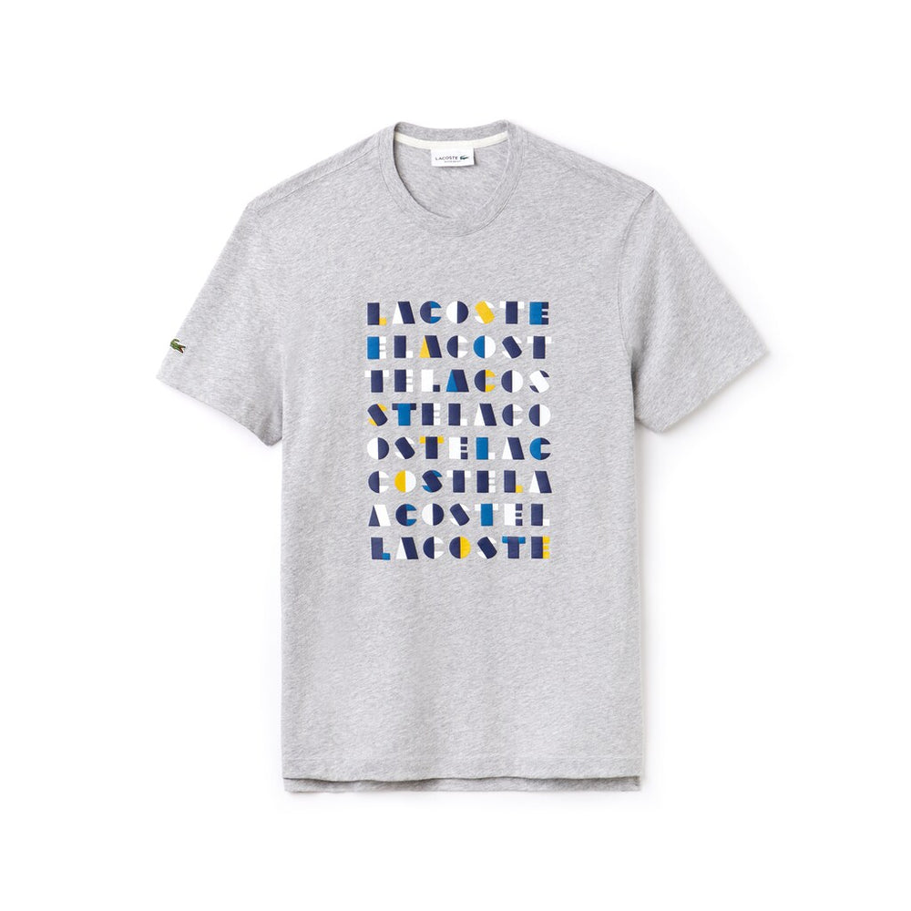 Men's Crew Neck 3D Lettering Cotton Jersey T-shirt / Lacoste