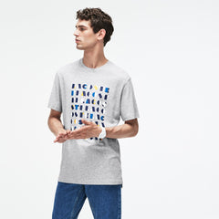 Men's Crew Neck 3D Lettering Cotton Jersey T-shirt / Lacoste