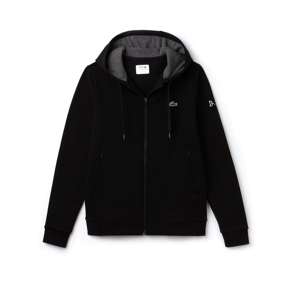 Men's SPORT Novak Djokovic Technical Fleece Hooded Zip Sweatshirt / Lacoste