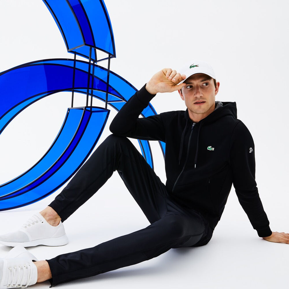 Men's SPORT Novak Djokovic Technical Fleece Hooded Zip Sweatshirt / Lacoste
