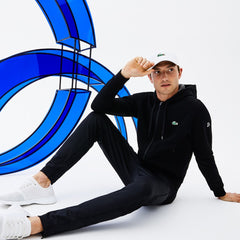 Men's SPORT Novak Djokovic Technical Fleece Hooded Zip Sweatshirt / Lacoste