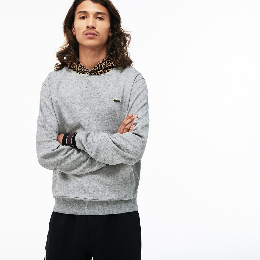 Men's LIVE Leopard Print Hood Fleece Sweatshirt / Lacoste