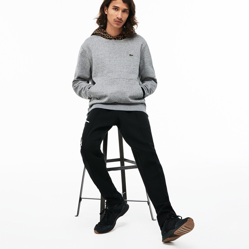 Men's LIVE Leopard Print Hood Fleece Sweatshirt / Lacoste