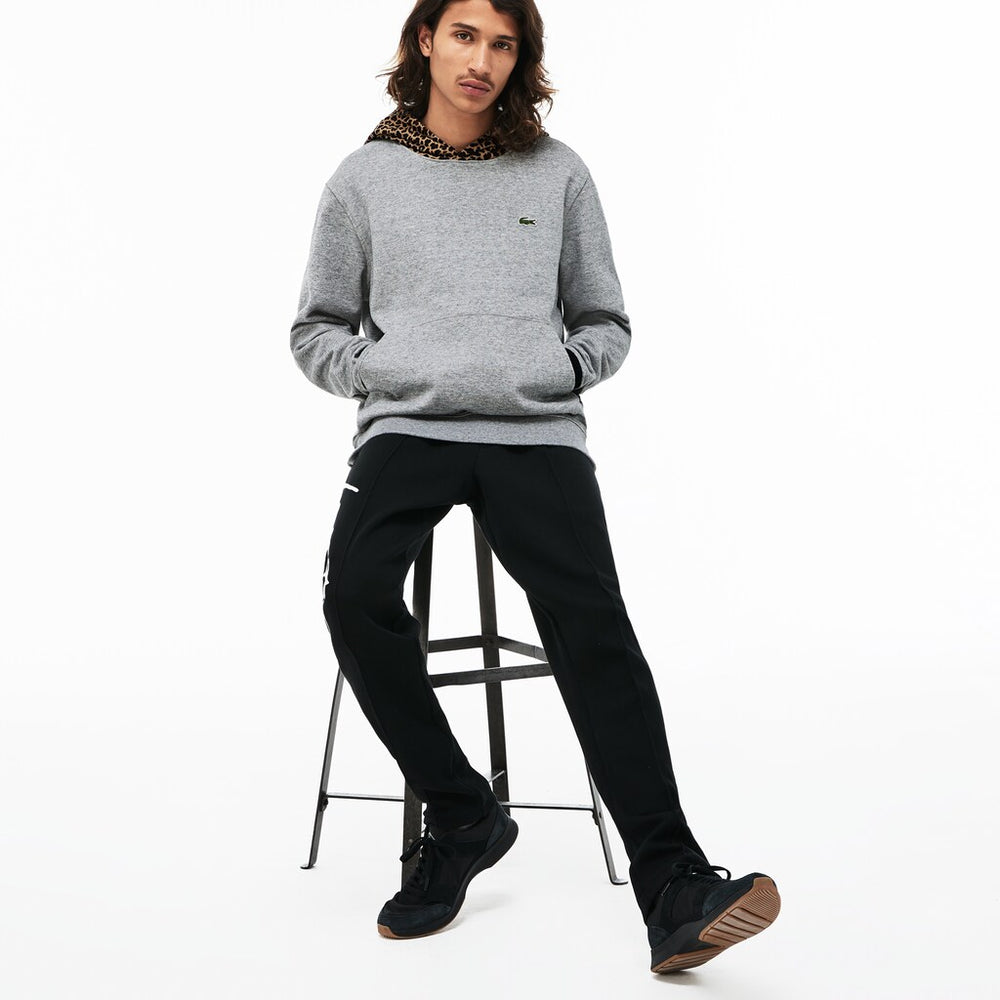 Men's LIVE Leopard Print Hood Fleece Sweatshirt / Lacoste