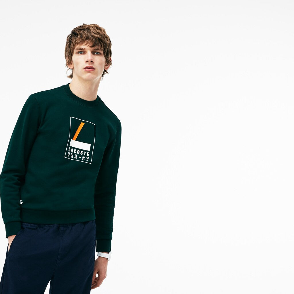 Men's Crew Neck Print Fleece Sweatshirt / Lacoste