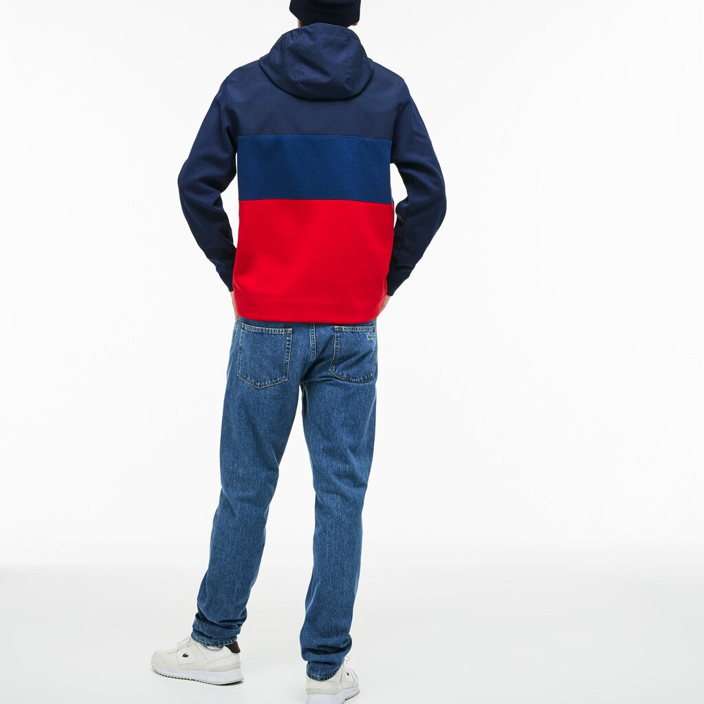 Men's Hooded Colorblock Fleece Jersey Sweatshirt / Lacoste