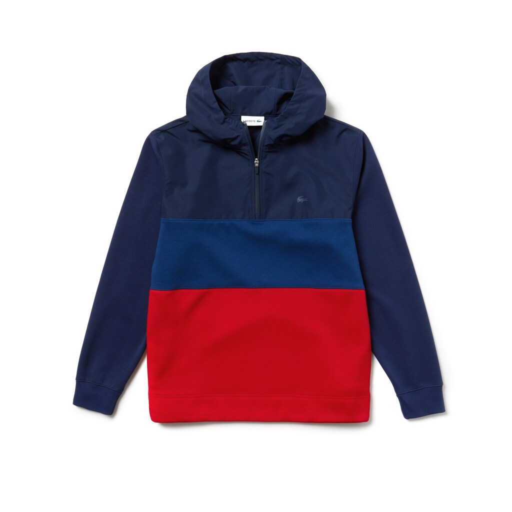 Men's Hooded Colorblock Fleece Jersey Sweatshirt / Lacoste