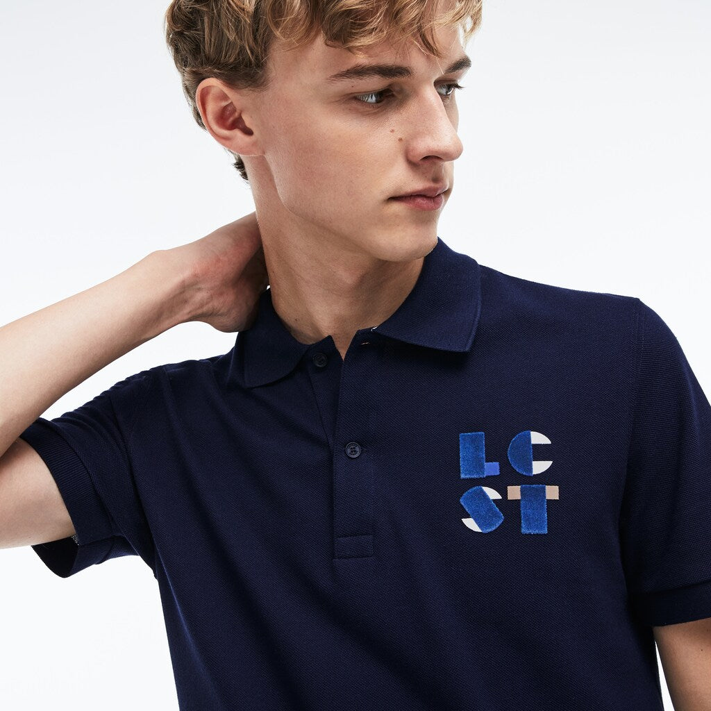 Men's Regular Fit LCST Lettering Petit Piqué Polo / Lacoste