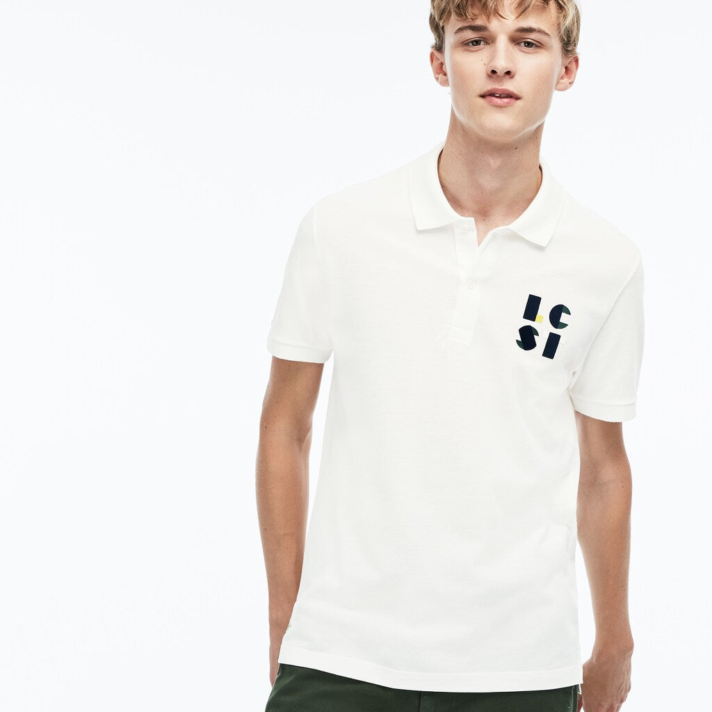 Men's Regular Fit LCST Lettering Petit Piqué Polo / Lacoste