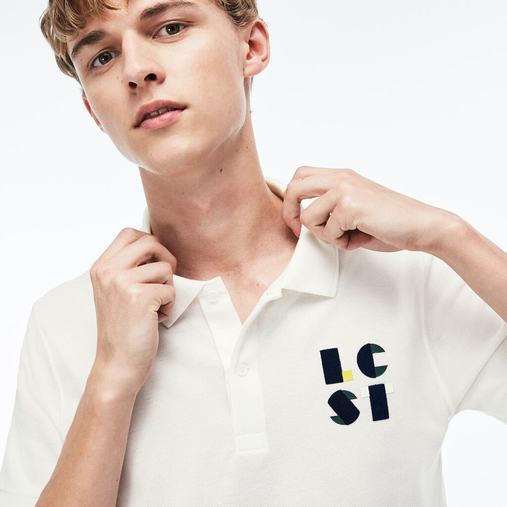 Men's Regular Fit LCST Lettering Petit Piqué Polo / Lacoste