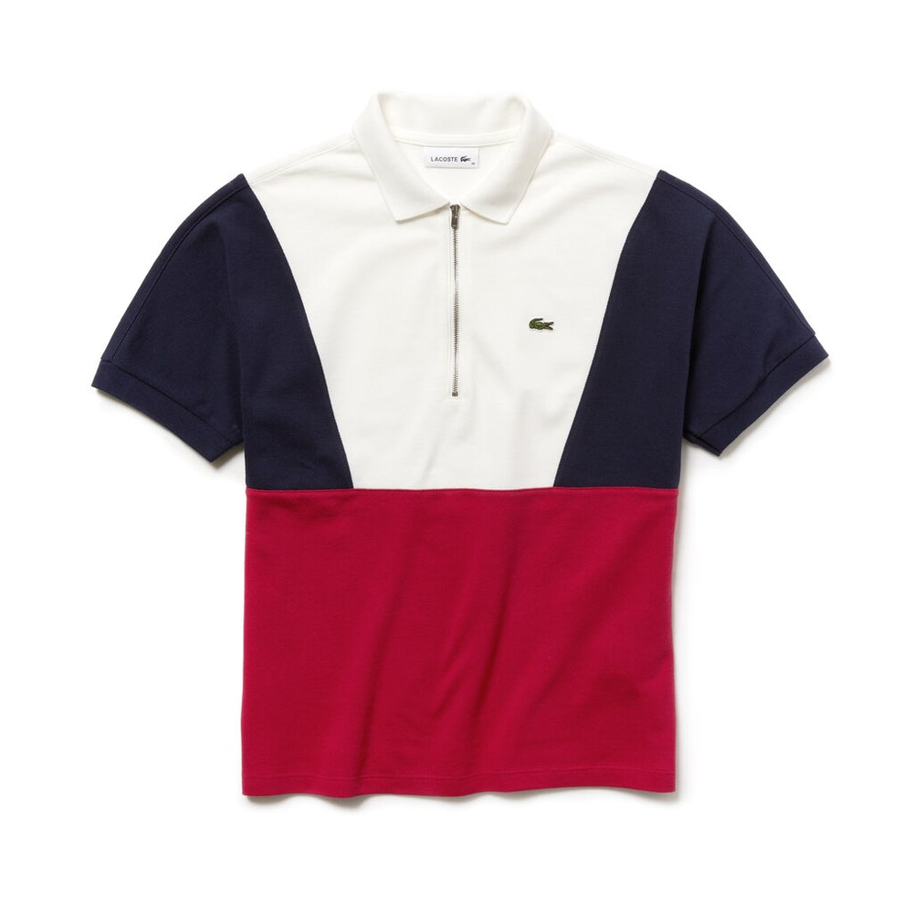 Women's Zip Neck Colorblock Terrycloth Piqué Polo / Lacoste