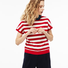 Women's Back Button Colorblock Striped Piqué Polo / Lacoste