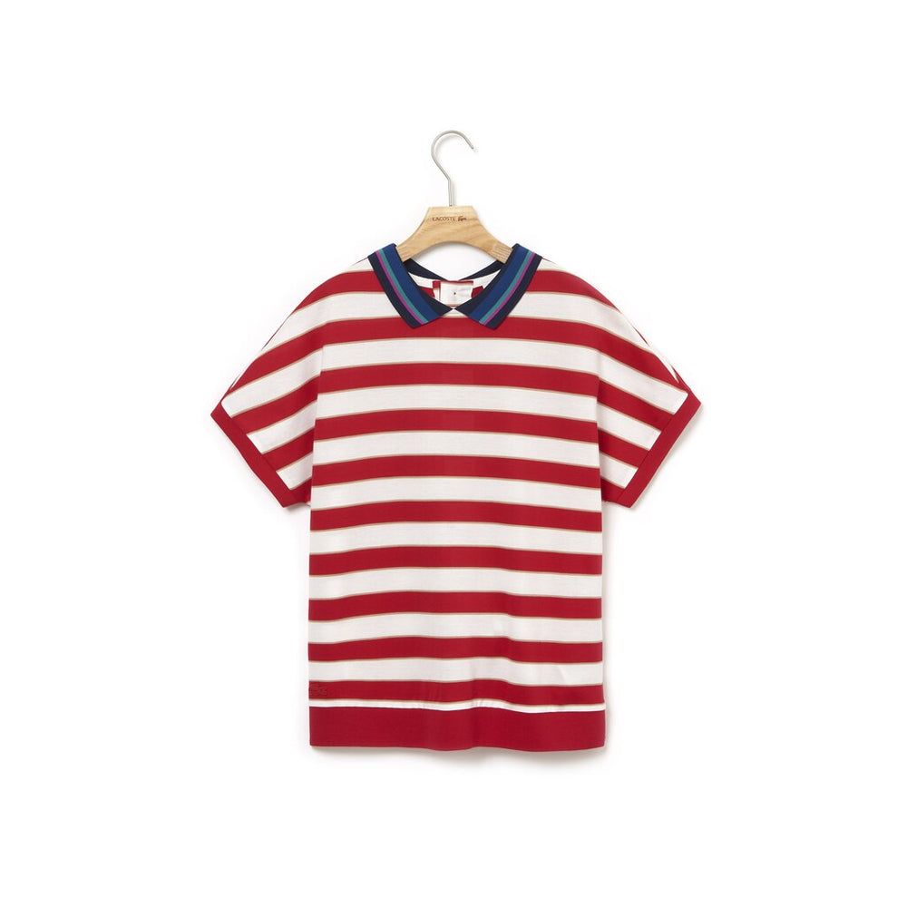 Women's Back Button Colorblock Striped Piqué Polo / Lacoste