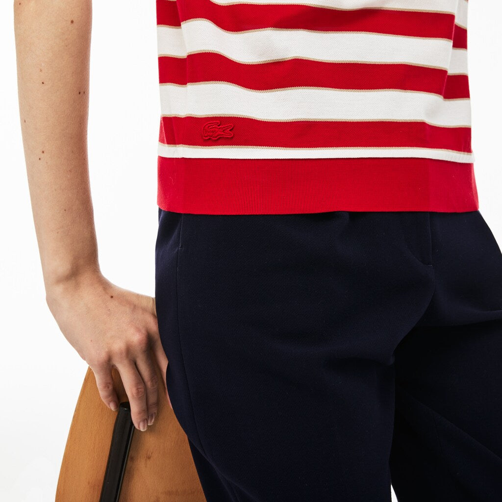 Women's Back Button Colorblock Striped Piqué Polo / Lacoste