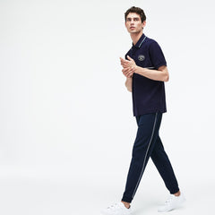 Men's Regular Fit Striped Accents Petit Piqué Polo / Lacoste
