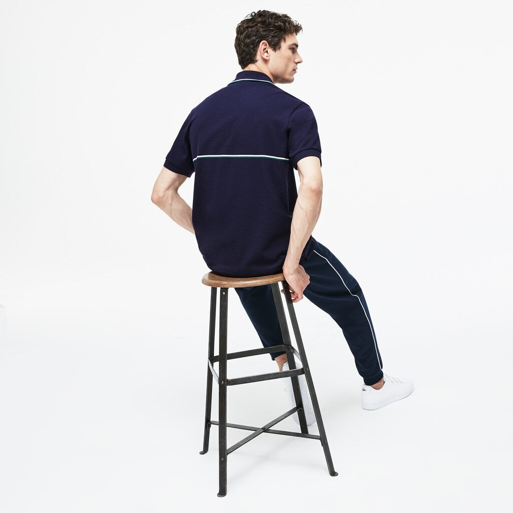 Men's Regular Fit Striped Accents Petit Piqué Polo / Lacoste