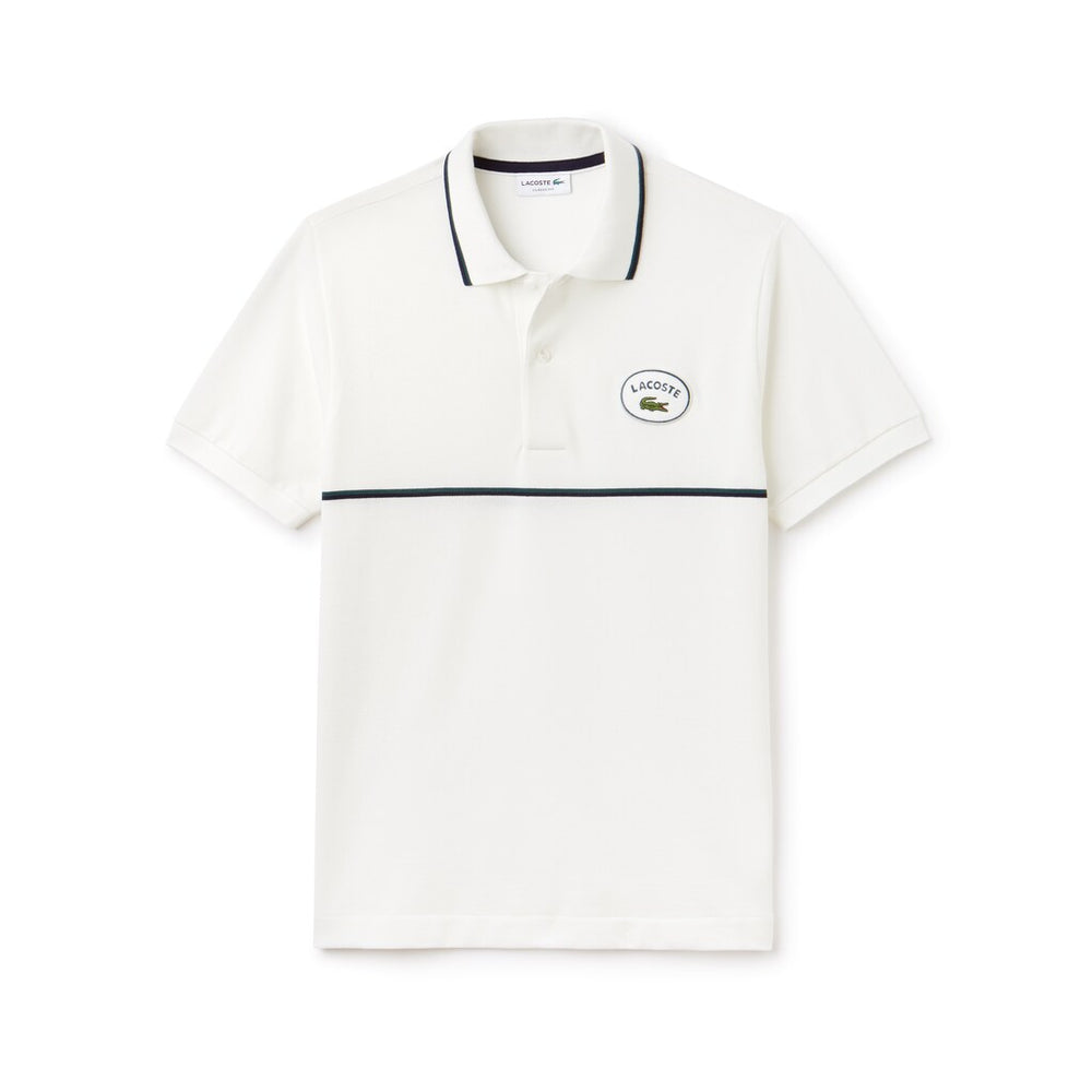 Men's Regular Fit Striped Accents Petit Piqué Polo / Lacoste
