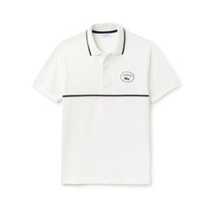 Men's Regular Fit Striped Accents Petit Piqué Polo / Lacoste