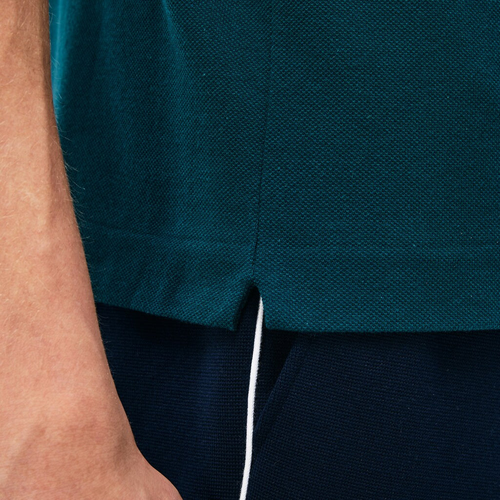 Men's Regular Fit Striped Accents Petit Piqué Polo / Lacoste