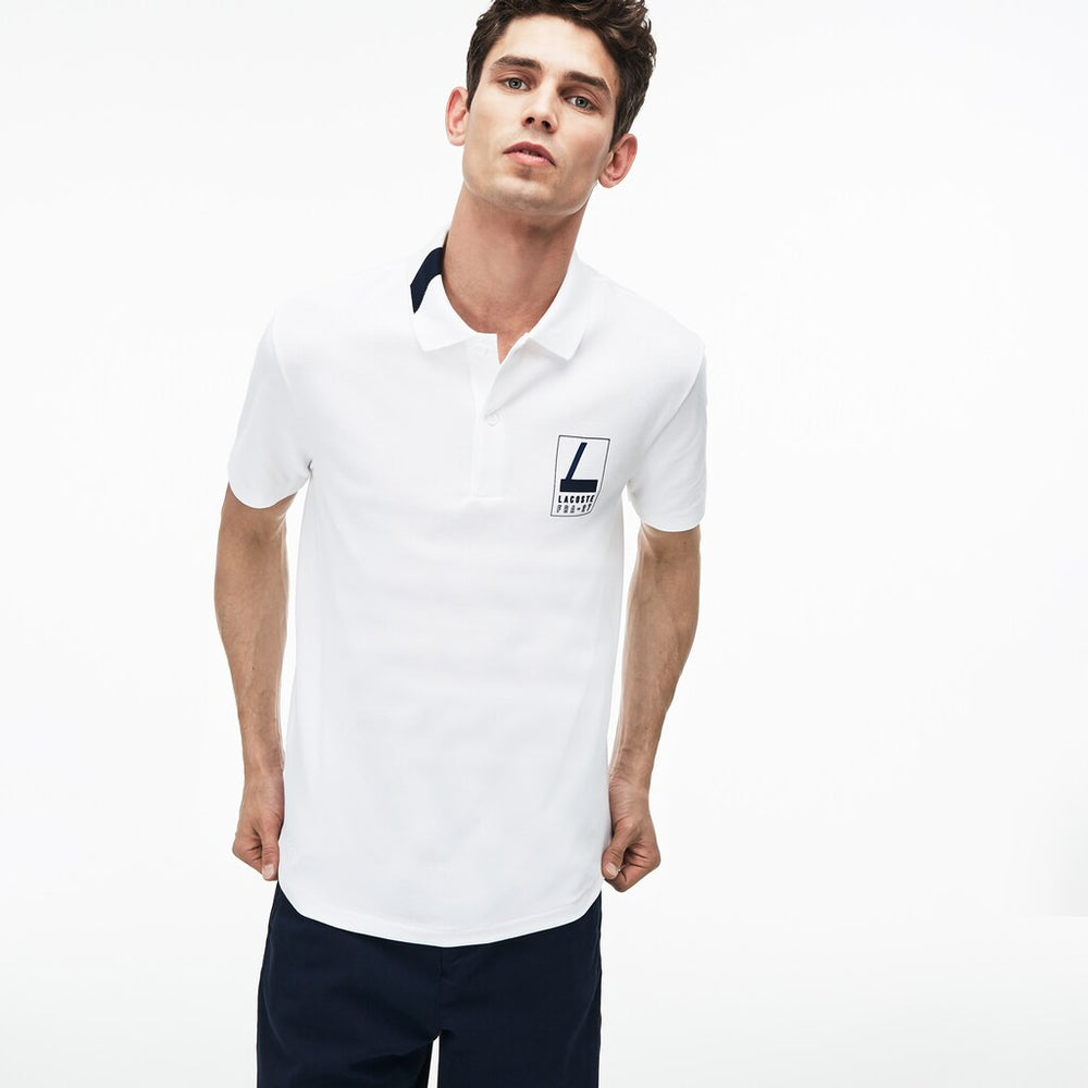 Men's Slim Fit Lettering Stretch Mini Piqué Polo / Lacoste